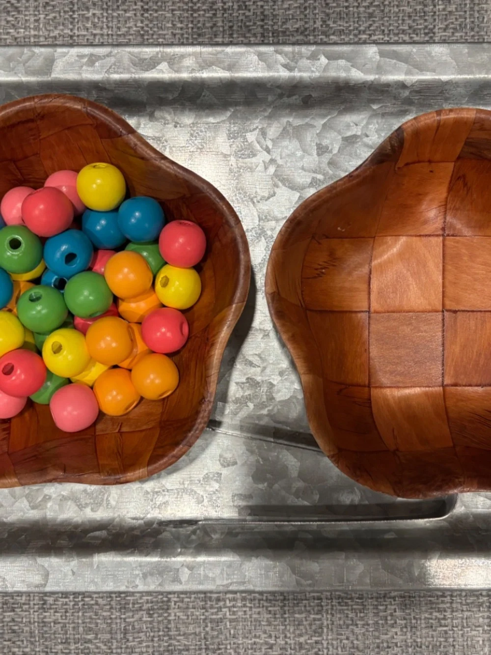 Wood Flower Bowls Tonging Lesson Practical Life by idlewild montessori